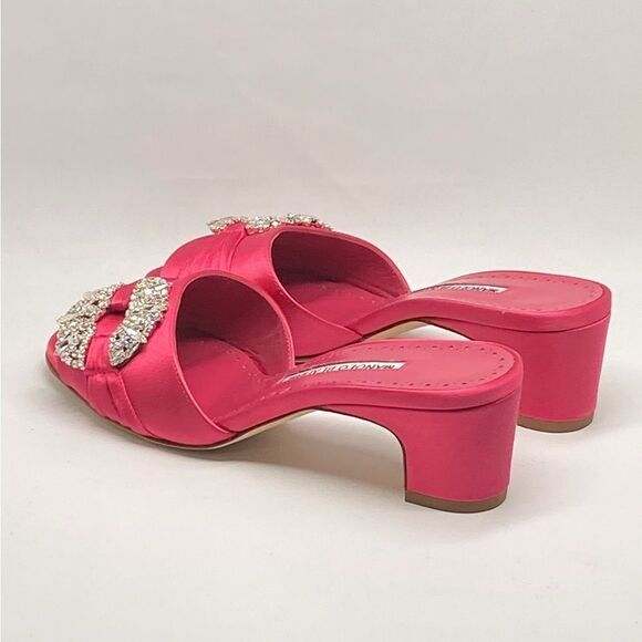 Manolo Blahnik Prinap 50MM Satin Mules - Picture 11 of 15